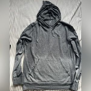 Lacoste Hooded Cotton Sweatshirt - Blue/Gray - Large